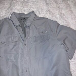 Realtree Fishing Gray Camp Shirt Button Down size 2XL Sun Shade 50 SPF